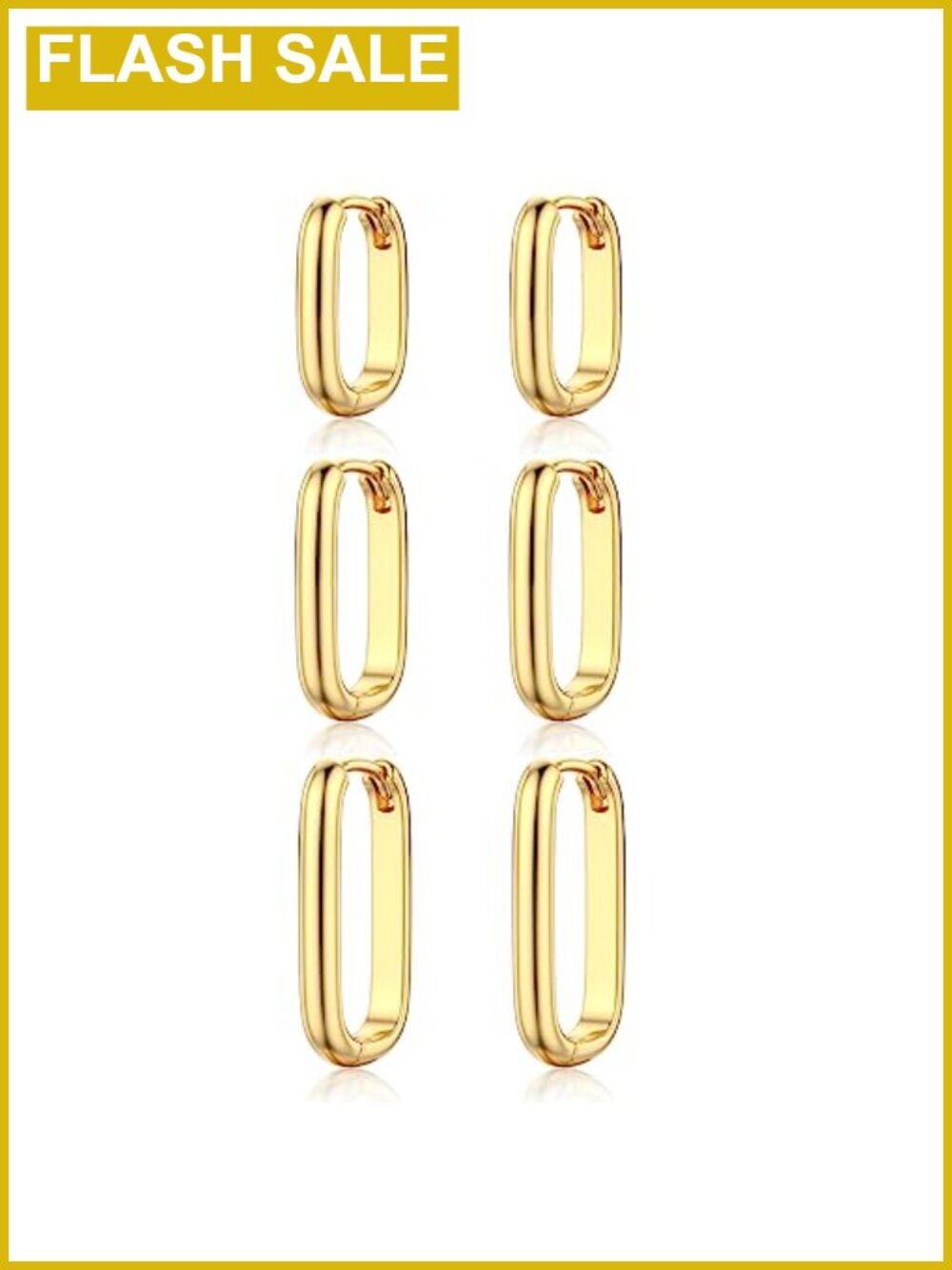 Gold Hoop Earrings Set 3 Pairs Hypoallergenic 14K Gold Plated for Women